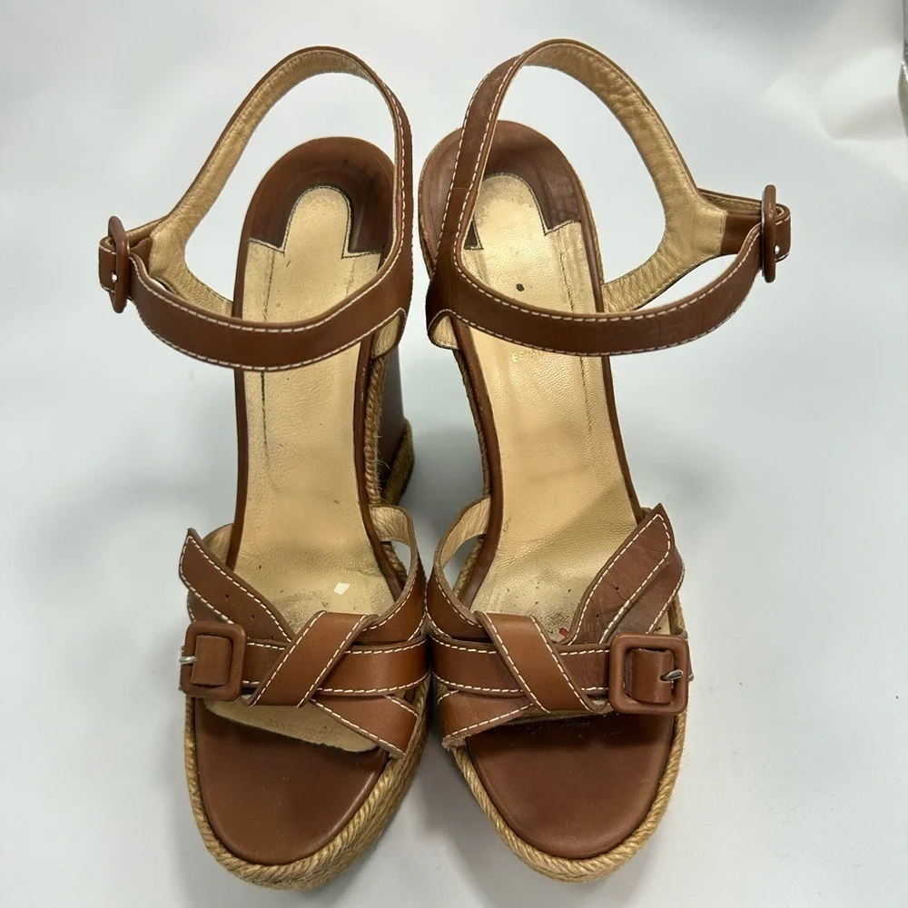 Christian Louboutin Anabela Caramelo espadrille wedges size 11